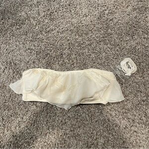 Elegant Cream Ruffled Bandeau Top Victoria’s Secret Swim